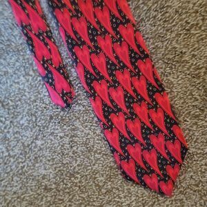 Unbranded men's necktie Day hearts love XOXO February Valentine Tie Black & Red